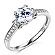 Basket-Style 1-CT Round-Cut CZ Engagement Ring in 14K White Gold thumb 0