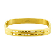 Contemporary Gold Plated CZ Bangle Bracelet