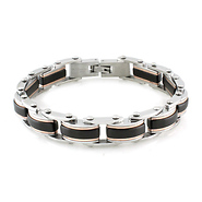Tri-Tone Link Stainless Steel Bracelet