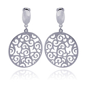 Hanging Outline Wave Design Stud Stainless Steel Earring