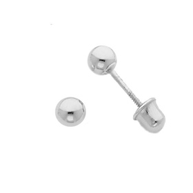 3mm 14K White Gold Ball Stud Earrings