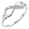 Sparkling CZ Infinity Ring in 14K White Gold