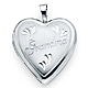 Engraved Grandma Heart Locket in Sterling Silver - Small thumb 0