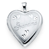 Engraved Grandma Heart Locket in Sterling Silver - Small