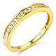 17-Stone Pave-Set Round-Cut CZ Wedding Band in 14K Yellow Gold 0.2ctw thumb 0