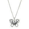 Stainless Steel Butterfly Necklace with Rubber Accent