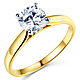 Cathedral Solitaire 1-CT Round-Cut CZ Engagement Ring in 14K Yellow Gold thumb 0