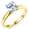 Cathedral Solitaire 1-CT Round-Cut CZ Engagement Ring in 14K Yellow Gold
