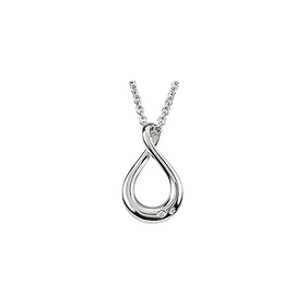 Diamond Sterling Silver Infinity Necklace - Women 18in