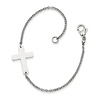 Stainless Steel Flat Sideways Cross Bracelet