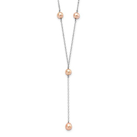 Sterling Silver Cultured Pink Pearl Y-Necklace