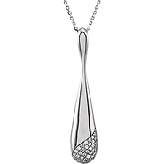 14K White Gold Diamond Teardrop Necklace