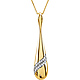 14K Yellow Gold Diamond Teardrop Necklace - Women 18in thumb 0