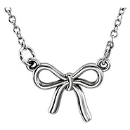 14K Gold Ribbon Bow Necklace