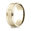 8mm 14K Yellow Gold Octagonal Satin Finish Benchmark Wedding Band