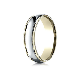 6mm 14K Two-Tone High Polished Comfort Fit Benchmark Wedding Ring