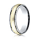 6mm 14K Two-Tone High Polished Milgrain Benchmark Wedding Ring thumb 0