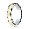 6mm 14K Two-Tone High Polished Milgrain Benchmark Wedding Ring