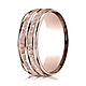 7.5mm 14K Rose Gold Double Hammered Center Benchmark Wedding Band thumb 0