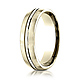 6mm 14K Yellow Gold Center Cut Satin Finished Benchmark Wedding Band thumb 0