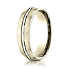 6mm 14K Yellow Gold Center Cut Satin Finished Benchmark Wedding Band