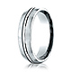 6mm 14K White Gold Center Cut Satin Finished Benchmark Wedding Band thumb 0