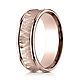 7.5mm 14K Rose Gold Hammered Concave Benchmark Wedding Band thumb 0