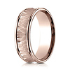 7.5mm 14K Rose Gold Hammered Concave Benchmark Wedding Band