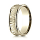 7.5mm 14K Yellow Gold Hammered Concave Benchmark Wedding Band thumb 0