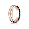 6mm 14K Rose Gold Parallel Grooves Benchmark Wedding Band