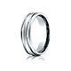 6mm 14K White Gold Parallel Grooves Benchmark Wedding Band thumb 0