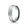 6mm 14K White Gold Parallel Grooves Benchmark Wedding Band