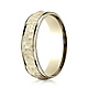 6mm 14K Yellow Gold Hammered Benchmark Wedding Band thumb 0