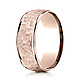 8mm 14K Rose Gold High Polish Hammered Benchmark Wedding Band thumb 0