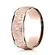 8mm Hammered Center Rounded Edge Wedding Band by Benchmark Rings in 14K Rose Gold thumb 0