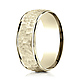 8mm 14K Yellow Gold High Polish Hammered Benchmark Wedding Band thumb 0