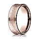 7.5mm 14K Rose Gold Swirled Brushed Concave Wedding Band by Benchmark Rings thumb 0