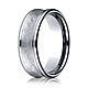 7.5mm 14K White Gold Swirled Finish Benchmark Wedding Band thumb 0