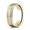 7mm 14K Yellow Gold Center Cut Four Sided Benchmark Wedding Band