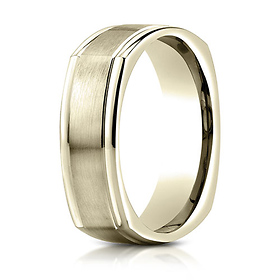 7mm 14K Yellow Gold Four Sided Benchmark Wedding Band