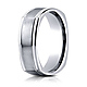 7mm 14K White Gold Four Sided Benchmark Wedding Band thumb 0