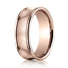 7.5mm 14K Rose Gold Concave Satin Finish Benchmark Wedding Band