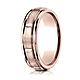 6mm Designer Raised Brick Center Wedding Band by Benchmark Rings in 14K Rose Gold thumb 0