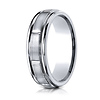 6mm 14K White Gold Center Cut High Polish Benchmark Wedding Band