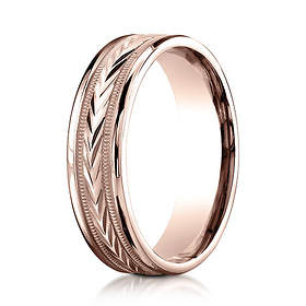 6mm 14K Rose Gold Harvest of Love Benchmark Wedding Band