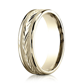 6mm 14K Yellow Gold Harvest of Love Benchmark Wedding Band