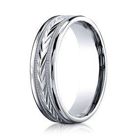 6mm 14K White Gold Harvest of Love Benchmark Wedding Band