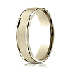 6mm 14K Yellow Gold Satin Finish High Polished Benchmark Wedding Ring