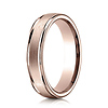 4mm Satin Center Lucent Rimmed Wedding Band by Benchmark Rings in 14K Rose Gold