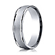 6mm 14K White Gold Wired Finished Benchmark Wedding Band thumb 0